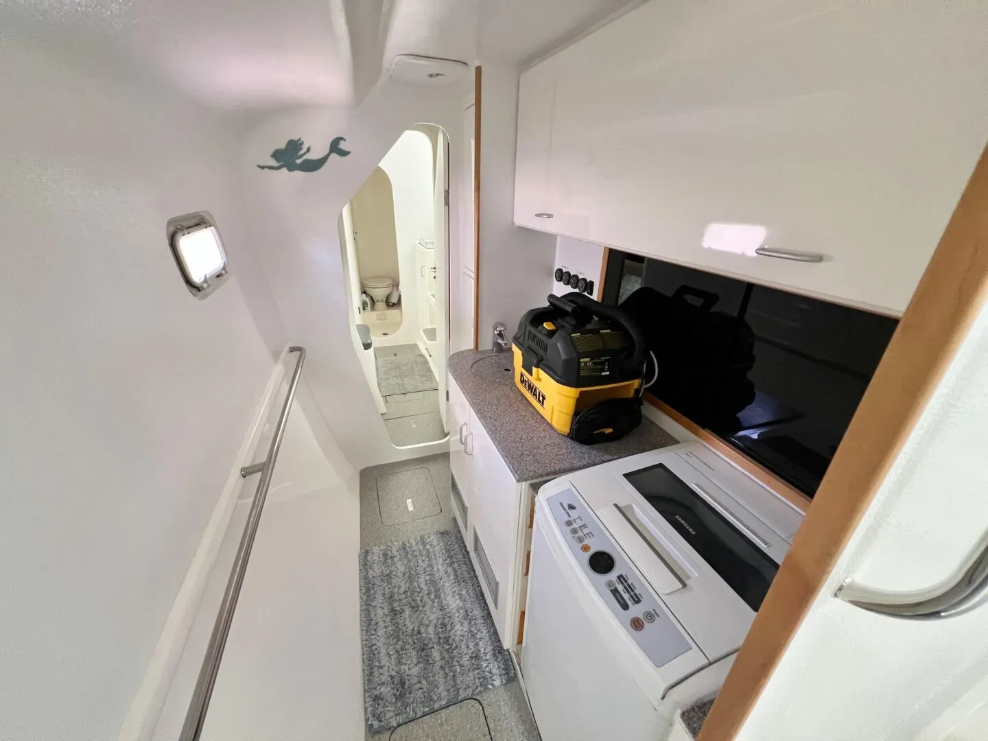 Laundry Aboard — With Sheltered Drying Lines